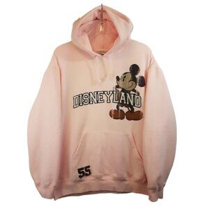 DISNEY Hoodie Large US L Mickey Mouse Pink Bunnyhug Pullover Disneyland Resorts